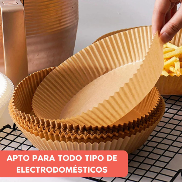 MOLDES EN PAPEL PERGAMINO PARA AIR FRYER X100 UNIDADES