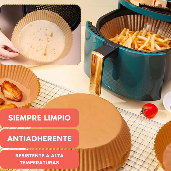 MOLDES EN PAPEL PERGAMINO PARA AIR FRYER X100 UNIDADES