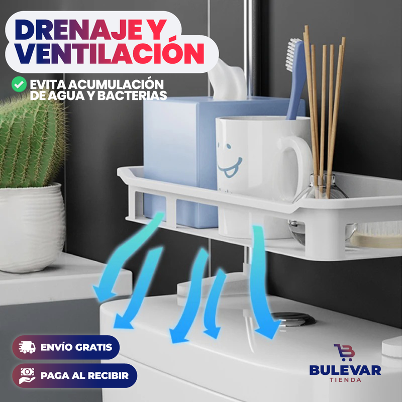 ESTANTE ORGANIZADOR DE 3 NIVELES PARA BAÑO O COCINA