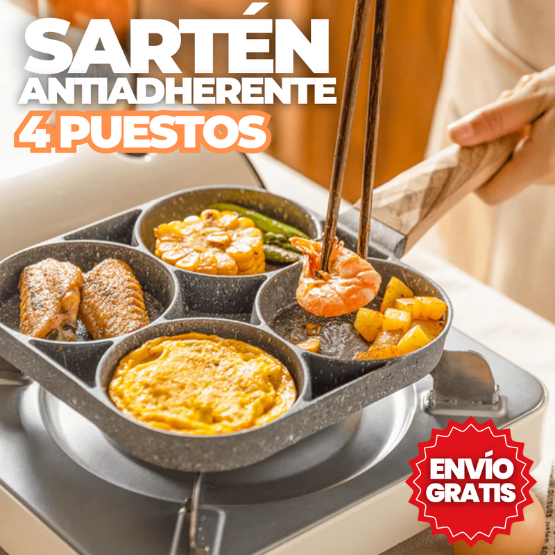 SARTÉN ANTIADHERENTE DE 4 PUESTOS + ENVÍO GRATIS